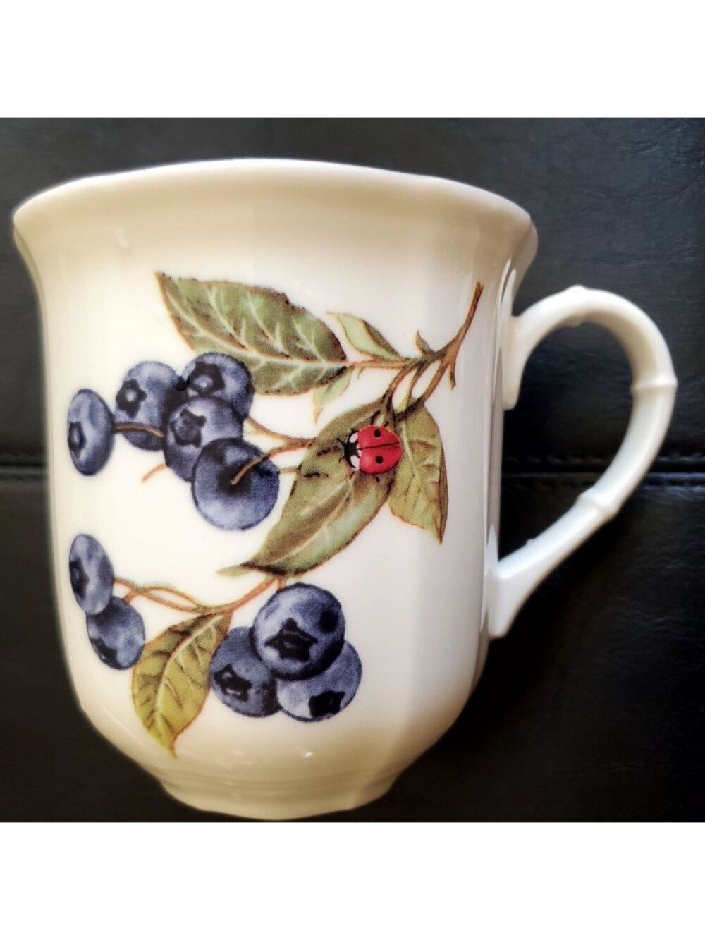 NOS Vtg Villeroy & Boch German Porcelain Tea Cup 9oz Coffee Blueberries Cherries